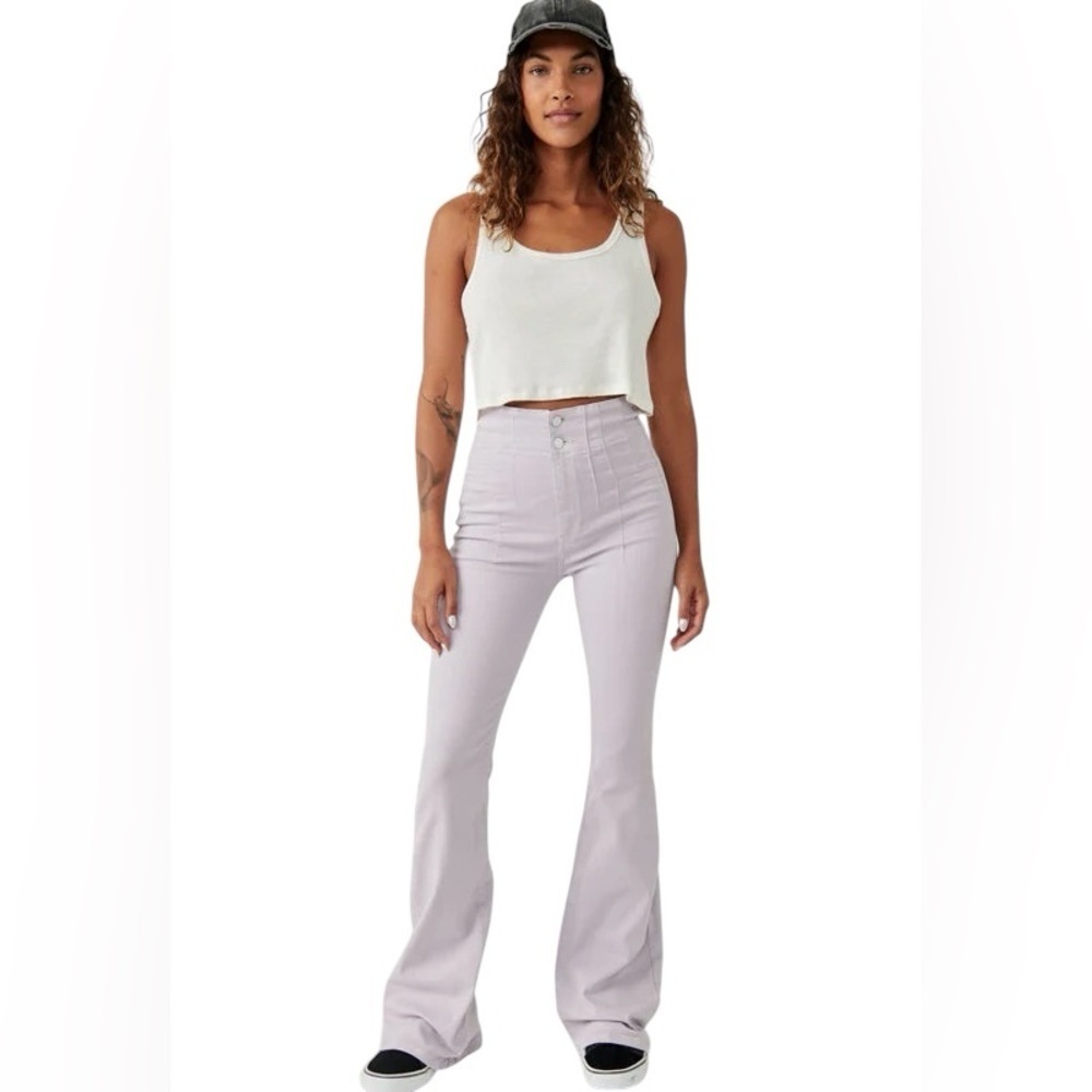 We The Free Lavender High Rise Flare Jeans Y2K Boho Festival Women’s Size 30